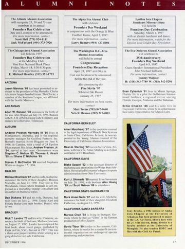 Alumni Notes, December 1996